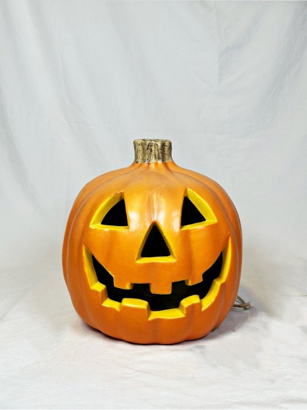 Vintage Hard Plastic Blow Mold Lighted Pumpkin Jack-O-Lantern Halloween Decor
